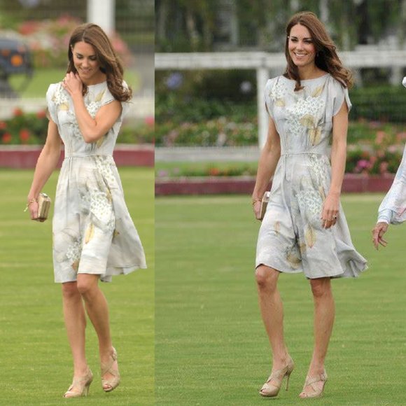 L.K.Bennett 'Sliver' Taupe Patent Sandals ASO Kate Middleton - Picture 2 of 15